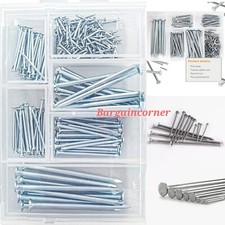 Nails Flat Head Nails Zinc Plated Round Wire 250 Nails Hammer IN Nails 5 Sizes