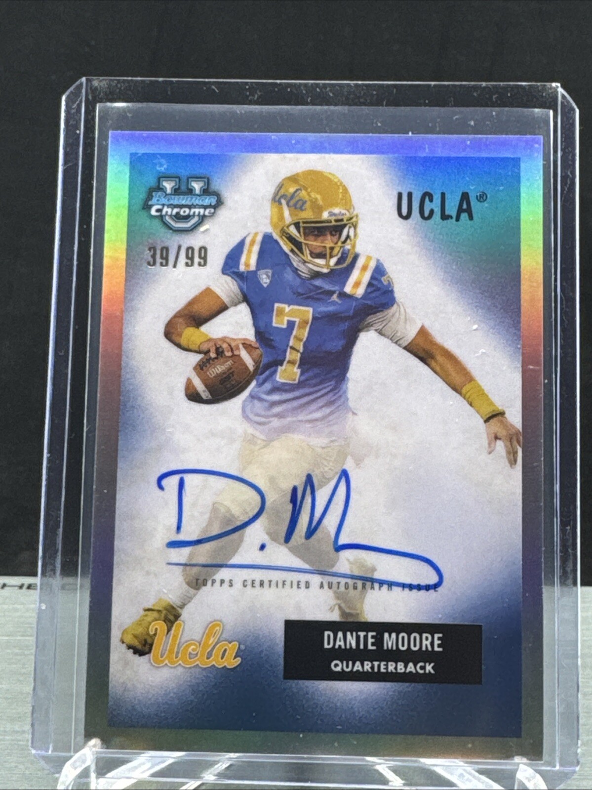 2023 DANTE MOORE PRC - Bowman University Chrome - 1955 Autograph AUTO 39/99 UCLA