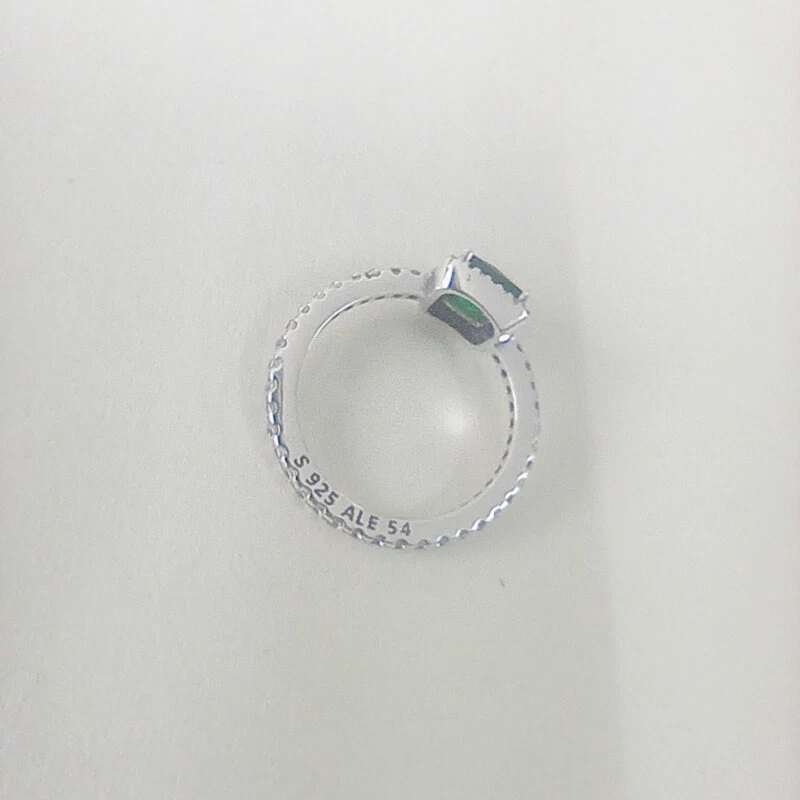 UK Pandora Timeless Elegance Green Ring CZ50 58 Silver S925 eBay