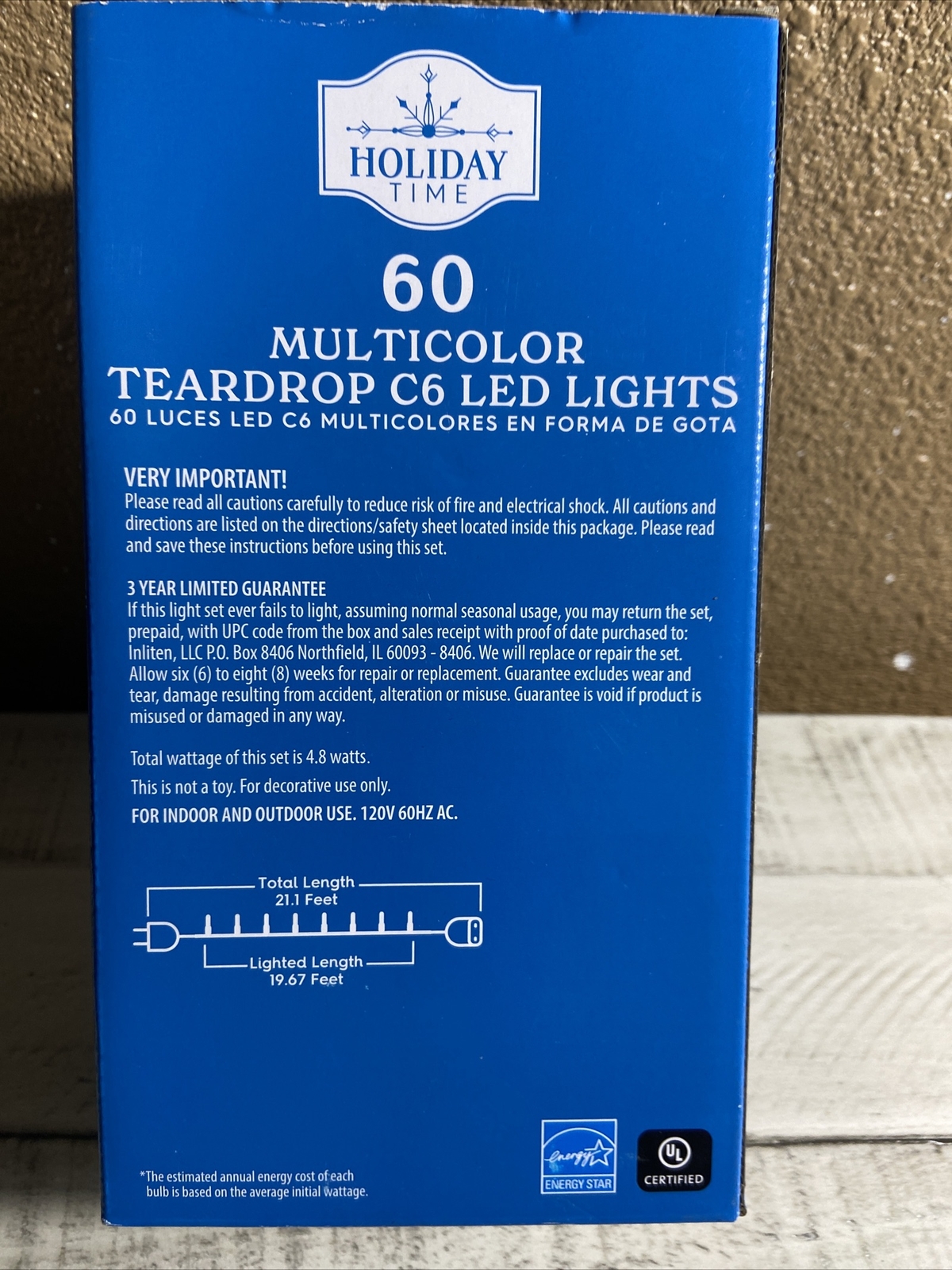 Holiday+Time+60+LED+Multicolor+C6+Teardrop+Lights for sale online eBay