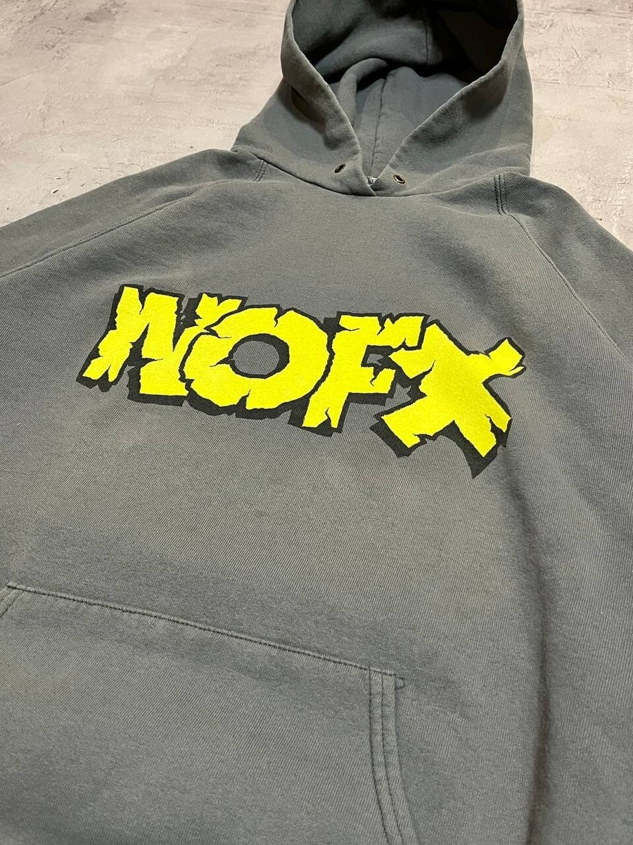 NOFX 90s Vintage Monster Tour Hoodie Gray Punk Music Rare NOFX 90s Vintage Monster Tour Hoodie Gray Punk Music Rare