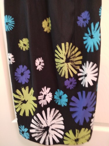 JESSICA HOWARD 8P BLACK MODERN MULTI COLOR FLORAL SLEEVELESS HALTER STYLE DRESS - Picture 2 of 5
