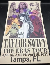 Official Taylor Swift Concert Poster Tampa, FL Eras Tour April 2023 14x24"