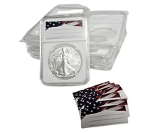 10-Pack Coin Slab Display Holder 40mm for American Silver Eagles Includes Labels