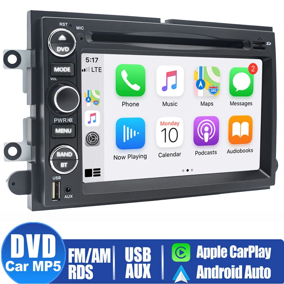 For 2004-2008 Ford F150/250 Car DVD CD Player Stereo Radio with Carplay Back Cam - Image 3 of 4