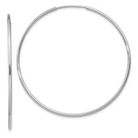 14k White Gold Polished Endless Tube Hoop Earrings (1.8in Diameter) on sale 14k White Gold Polished Endless Tube Hoop Earrings (1.8in Diameter) on sale
