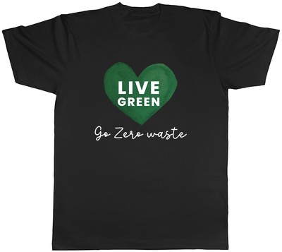 Live Green Mens T-Shirt Zero Waste Eco Friendly Recycle Climate Unisex Tee Gift