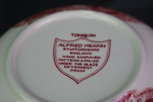 Alfred Meakin TONQUIN Pink Red 7 " Bowl Scalloped Rim Full Design England - Picture 7 of 12