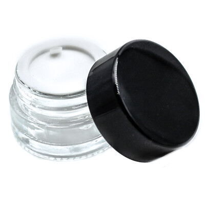 HFS(R) 1PCs/Pack 10mL Round Glass Transparent Jar with Seal Screw Black Cap