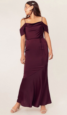 burgundy maxi dress uk