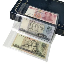 10PC 3 Grids Pocket Currency Page Money Banknote Album Collection Storage Sheets