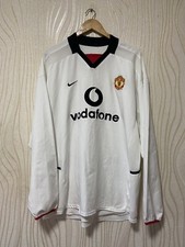 MANCHESTER UNITED 2002 2003 AWAY FOOTBALL SHIRT SOCCER JERSEY NIKE sz XL WITHE