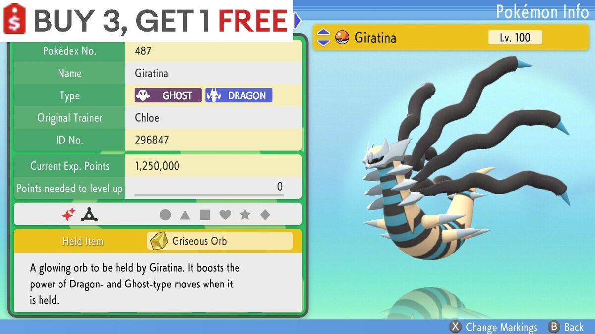 ✨ Shiny Giratina (Origin) ✨ Pokemon Brilliant Diamond Shining Pearl 6IV BDSP