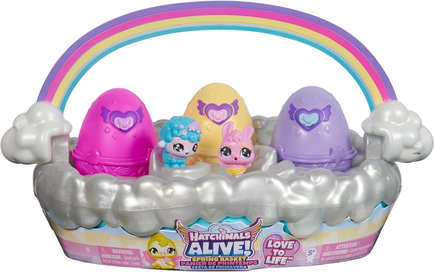 HATCHIMALS Alive, Корзина на пружинах с 6 мини-фигурками, 3 самоизнашивающимися яйцами, Забавная игрушка