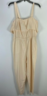 madewell apron ruffle jumpsuit