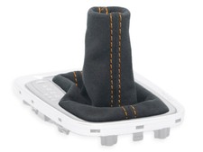 SCHALTMANSCHETTE FUR HYUNDAI KONA automatic DCT SCHALTSACK ALCANTARA NAHT ORANGE