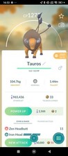 Tauros Non Shiny Régional (Registred Or Not) Pokémon Go