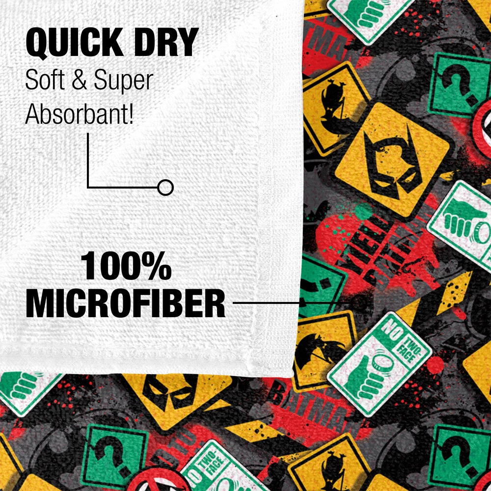 Batman Street Sign Pattern Officially Licensed Beach Towel 30"x60"