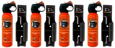 Lot of 4 UDAP Pepper Power Bear Spray w/ Holster 12VHP