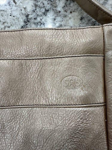 SAS Purse Rose Gold Pebbled Leather Shoulder Bag Vtg - Picture 3 of 7