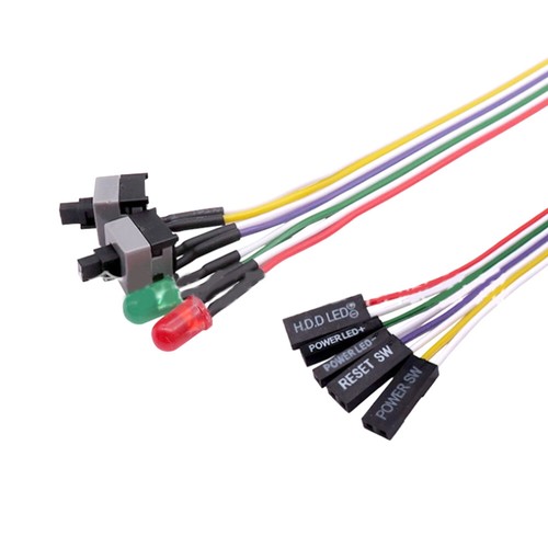 Computer Motherboard Power Cable Original with LED Light PC Power Reset Switch - Afbeelding 4 van 6