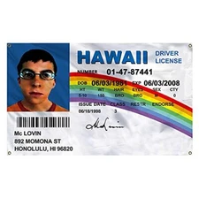 McLovin Fake ID 3 x 5 Ft Flag Banner College Dorm Frat Superbad US Seller NEW 