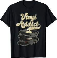 Vinyl Addict - Vintage Music Record Collector Vinyl Records T-Shirt
