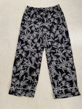 Soma L Cool Nights Pajama Printed Pant Floral In Black