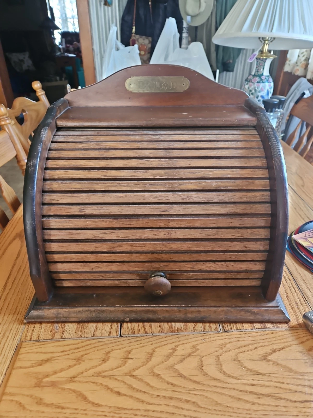 Vintage Ma Leck Woodcraft Wooden Rolltop Bread Box
Opens in a new window or tab