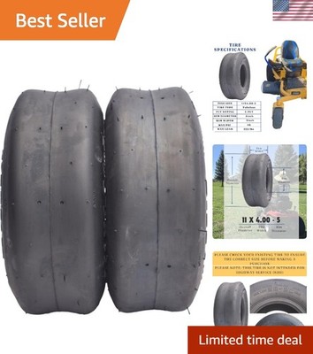 11x4.00-5 Zero Turn Lawn Mower Tires - Set of 2, Smooth Riding, Turf-Friendly...