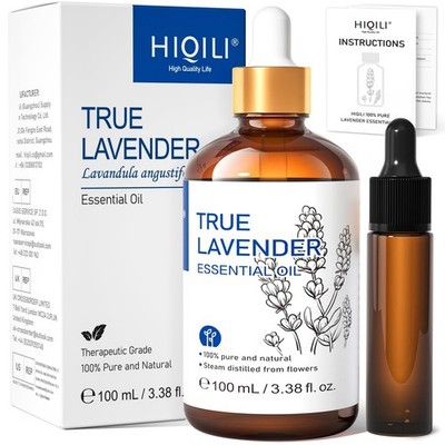HIQILI 100ml Lavendel ätherisches Öl rein, 100 ml (1er Pack), hellgelb 