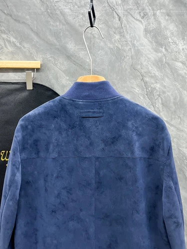 Zegna Men's Suede Stand Collar Jacket image 3