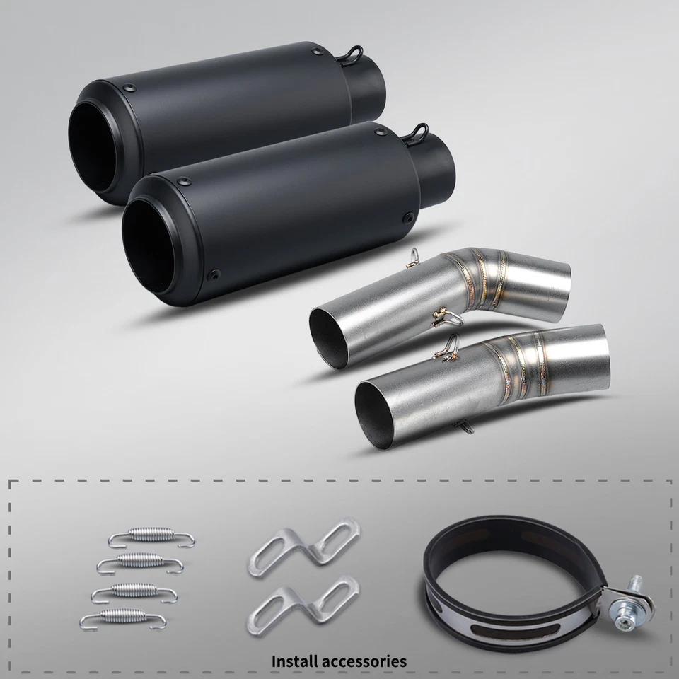 Deslizable para Ducati 848 1098 1198 tubo de escape enlace medio 51 mm puntas silenciador derecha izquierda Foto 2 de 4