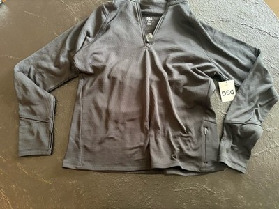 DSG Run Grid 1/4 Zip Gray Size XL L/S Lightweight Pullover Womens - NWT