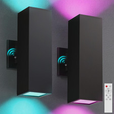Color Changing Outdoor Wall Lights 2 Pack with App Voice Control