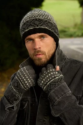 PACHAMANA Beanie Mützen, Herren, Unisex, One Size, Fleece gefüttert, handgestrickt - Handarbeit