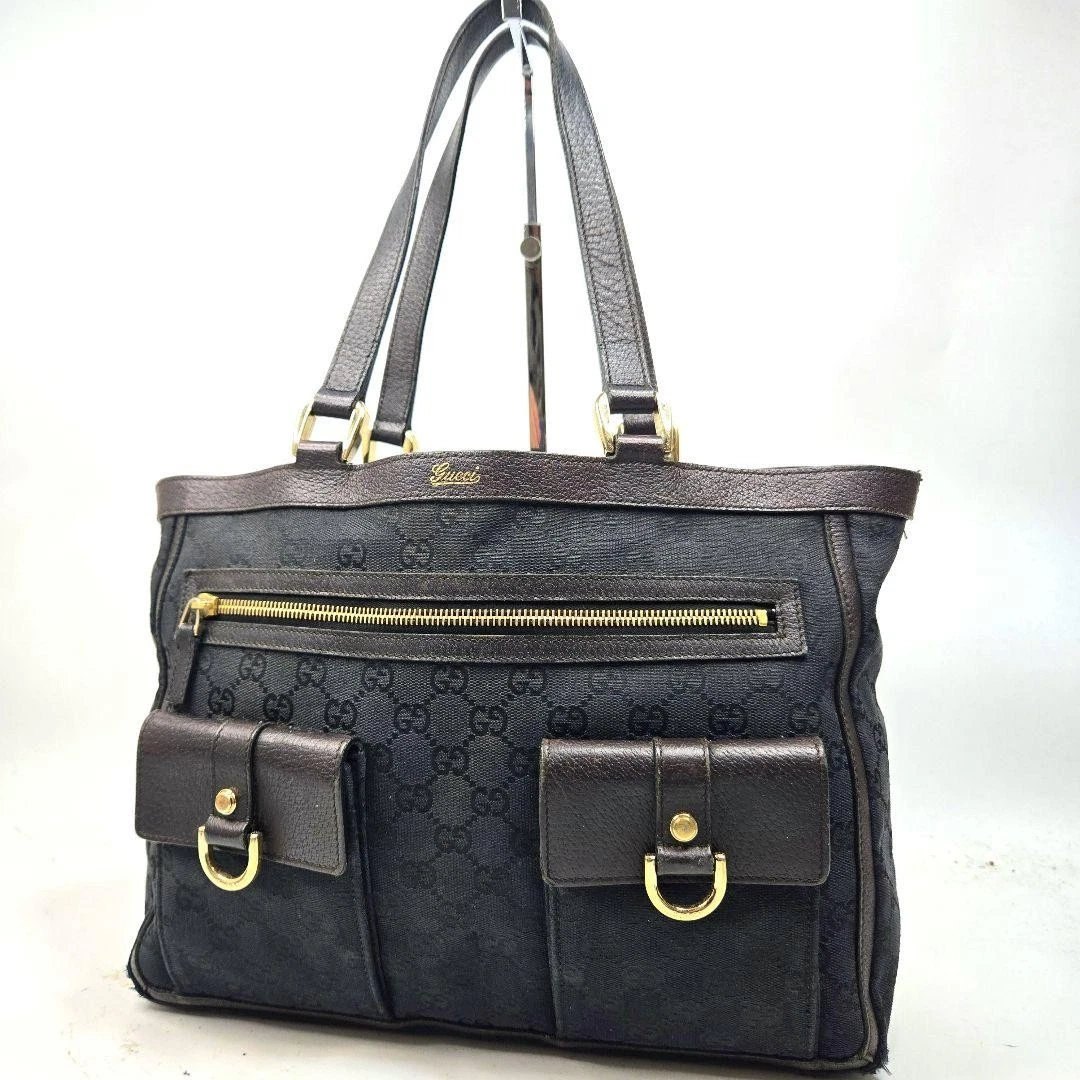 Sac fourre tout Gucci Gg toile cuir m2_0415