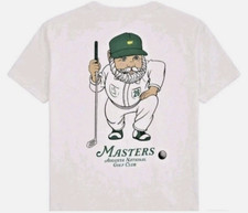 Augusta National Golf Club Masters Gnome “Putt Reading” T-Shirt White LG NEW