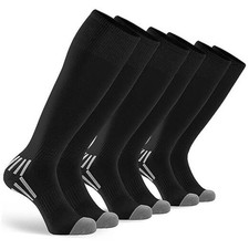 3 Pack Soccer Baseball Softball Socks for Youth Women and Men Knee Small Black