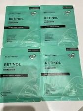 BEAUTYPRO Retinol Renewing Facial Sheet Mask x4 New, Sealed, Free P&P. 