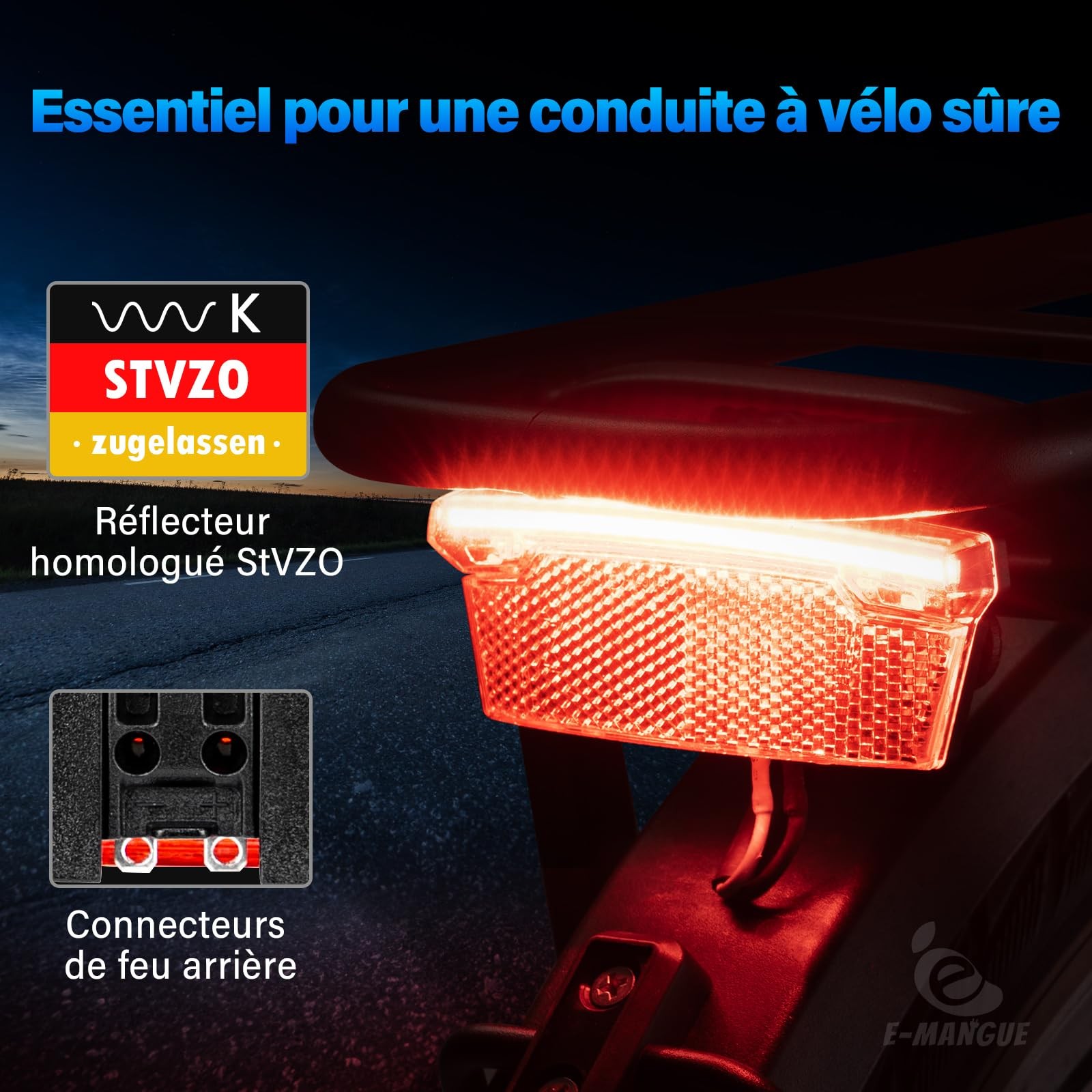 Smart Vélo Feu Arrière Auto Start Stop Frein Détection IPx5 Étanche USB