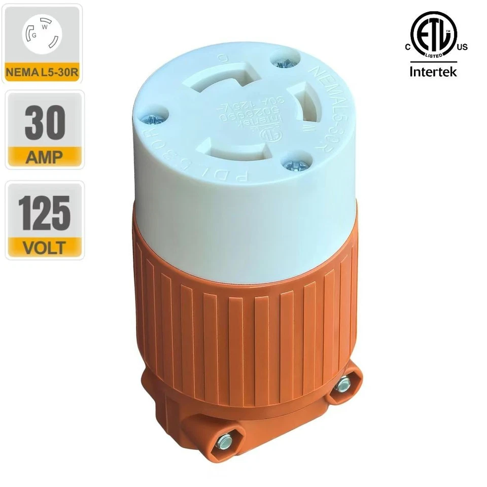 NEMA L5-30R Receptor de Bloqueo Generador Bloqueo Giratorio Bloqueo Adaptador Conector, 30A 125V Foto 2 de 4