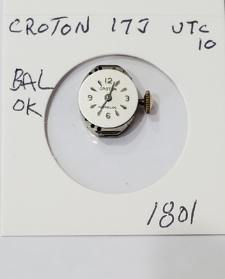 CROTON  17j   UTC   10    WRIST WATCH MOVEMENT  #1801