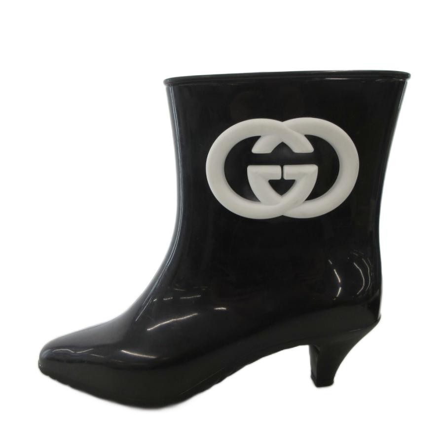 GUCCI Short Interlocking Stiletto Heel Rubber Boots Size:36/JP:23 141182K Authen thumbnail 2
