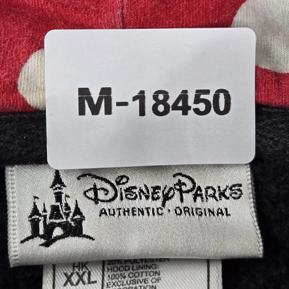 Disney Parks Women Hoodie XL Black Minnie Mouse Embroidery Polka Dot - Image 2 of 4