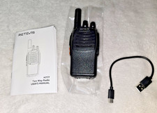 New Retevis Two Way Radio Walkie Talkie Model H777 Black Handheld Battery Alert