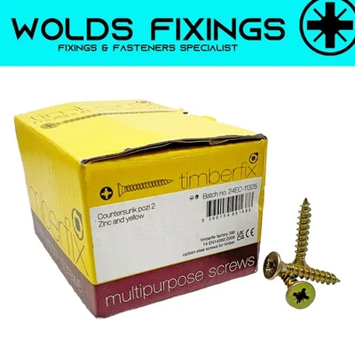 Timberfix Multipurpose Pozi Countersunk Woodscrews Flat Head Timco Solo Screws