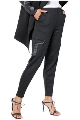 Studio Park x Shawn Killinger Women's Mixed Media Travel Pant Black