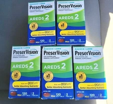 PreserVision Areds 2 Formula Eye Vitamin 120 SoftGels EXP 2/25 (Lot of 5) Bausch
