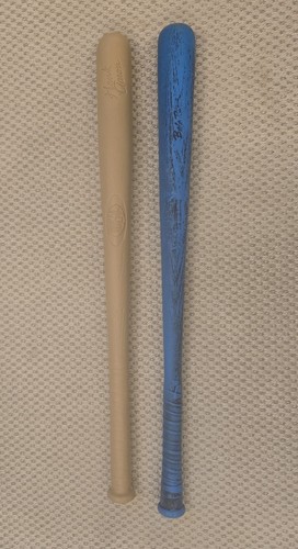 Lot of 2 Empire Babe Ruth Blue, Ideal Hank Aaron Plastic Wiffle Ball Bat